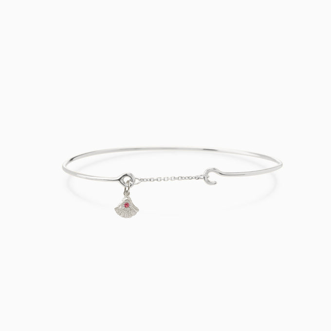 Birthstone Pendant Weave Bracelet | Silver