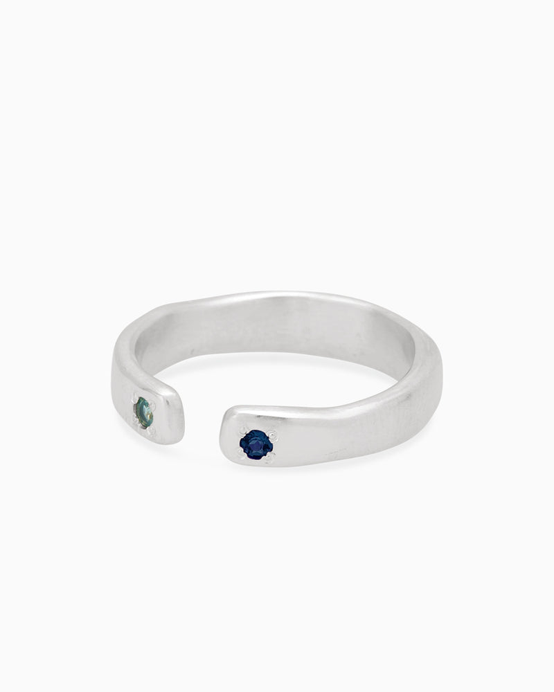 Open Stone Ring 2.0 | Solid White Gold