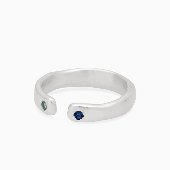 Open Stone Ring 2.0 | Solid White Gold