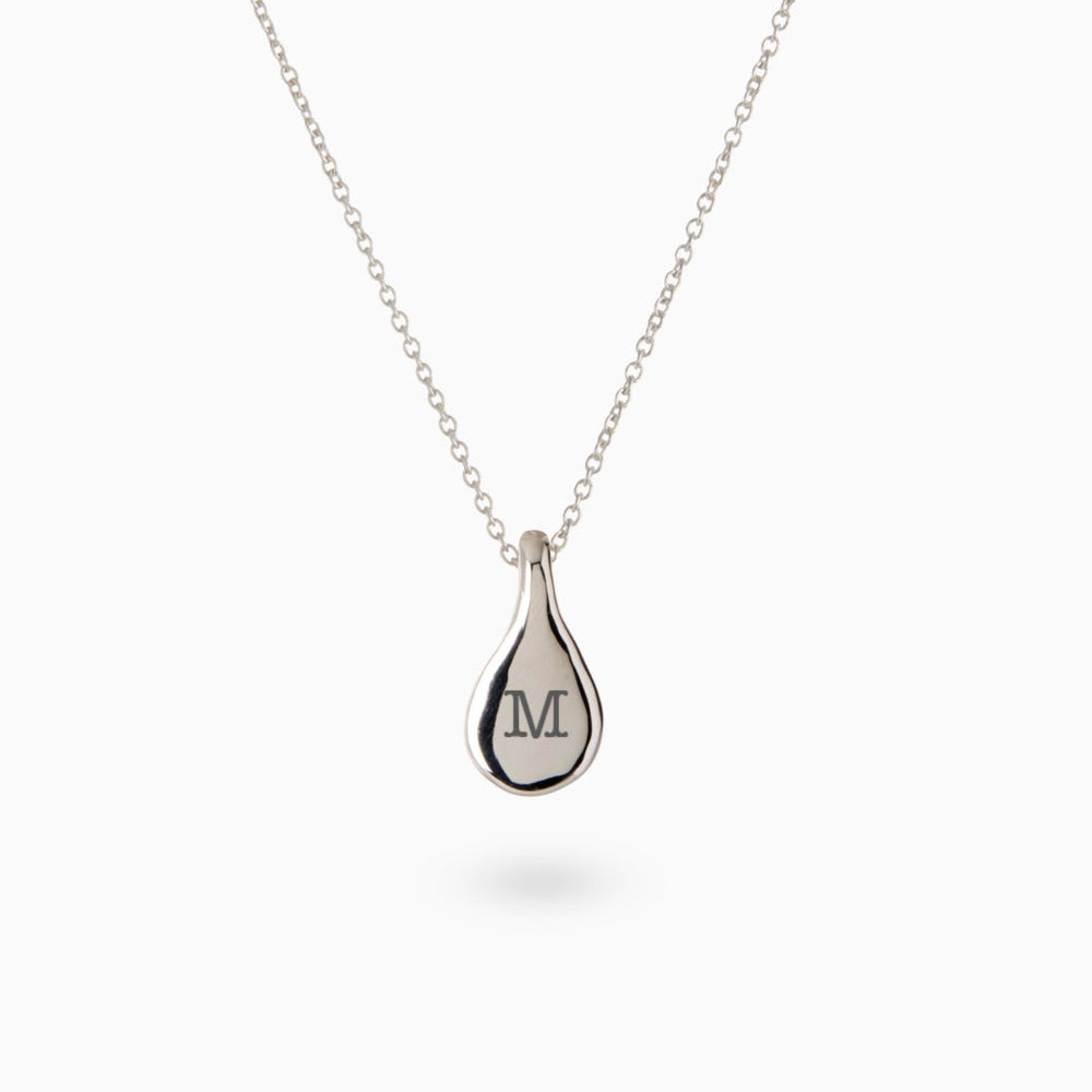 Custom Forma Pendant (Stones & Engraving) | White Gold