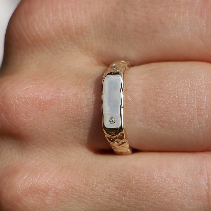 Engraved Mason Ring | Yellow Gold