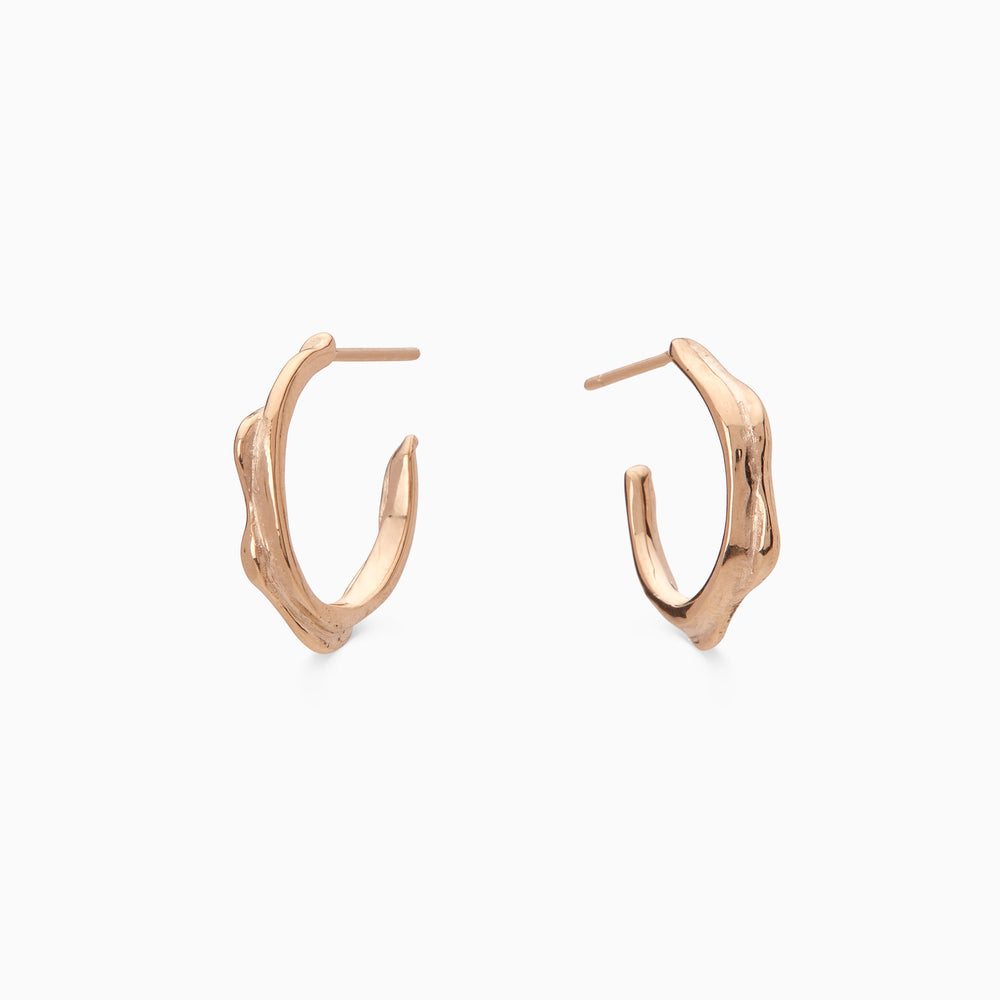 Wave Hoops | Rose Gold