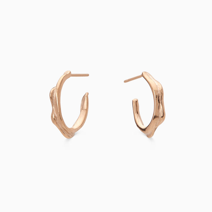 Wave Hoops | Rose Gold