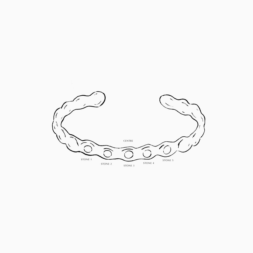 Pebble Stone Cuff  | Silver