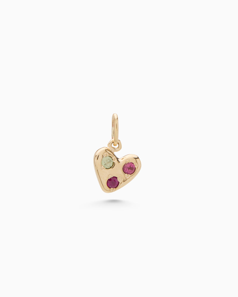 Heart Stone Pendant Weave Bracelet | Yellow Gold