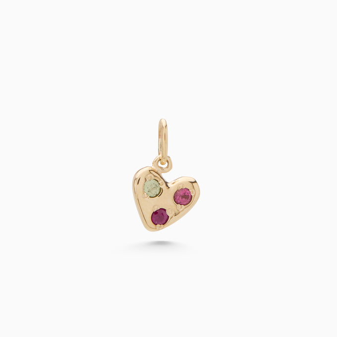 Heart Stone Pendant Weave Bracelet | Yellow Gold