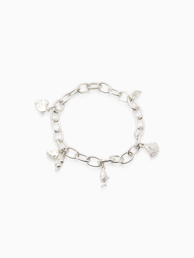 Hinge Link Charm Bracelet | Silver