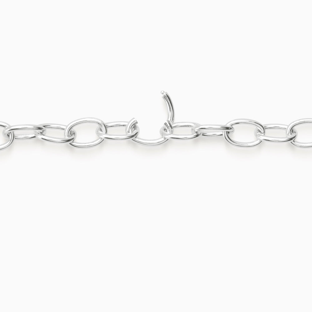 Hinge Link Charm Bracelet | Silver