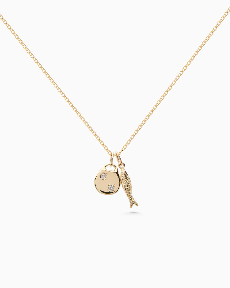 Round Stone Pendant | Yellow Gold