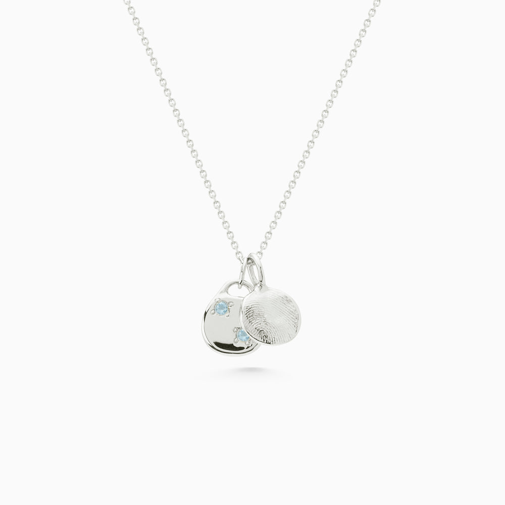 Round Stone Pendant | Silver