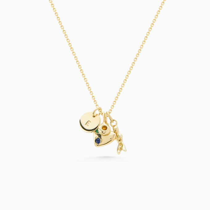 Tiny Birthstone Pendant | Yellow Gold