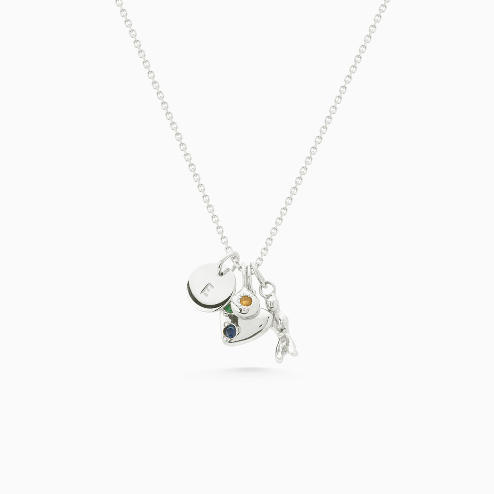 Tiny Birthstone Pendant | Silver