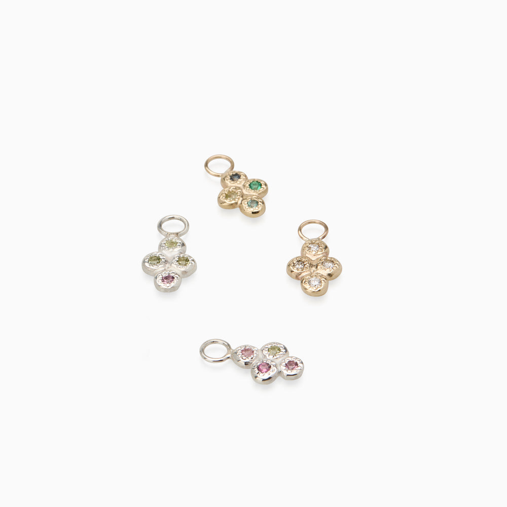 Cross Stone Earring Charm | Silver