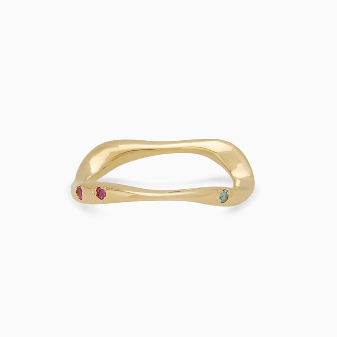 Curve Stone Ring | Solid Gold