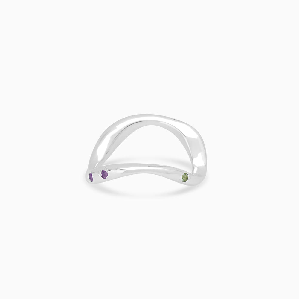 Curve Stone Ring | Silver