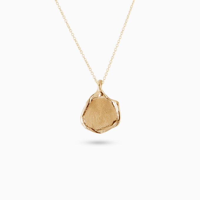 Custom Engraved Wave Pendant | Yellow Gold