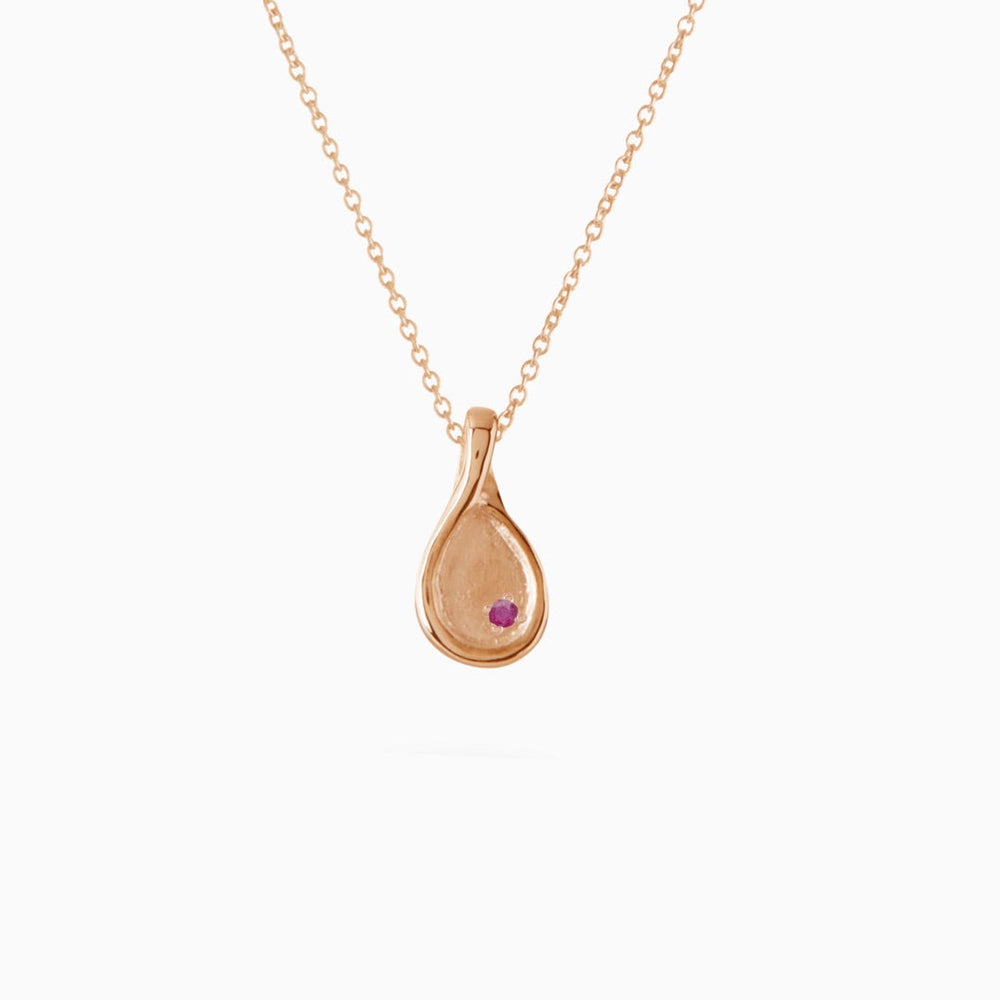 Custom Forma Pendant (Stones & Engraving) | Rose Gold
