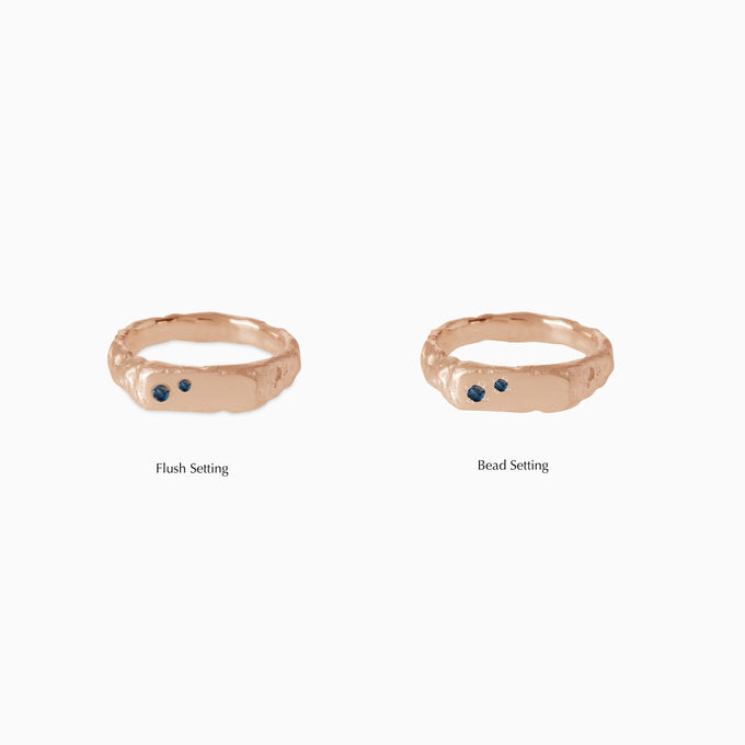 Custom Mason Ring (Stones & Engraving) | Rose Gold