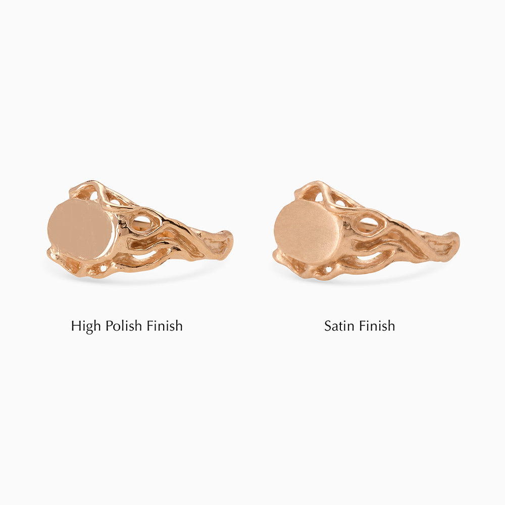 Engraved Ivy Oval Signet Ring | Rose Gold