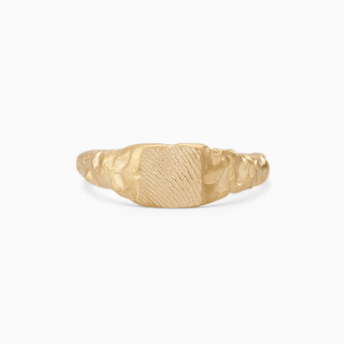 Impression™ Slate Signet Ring | Yellow Gold