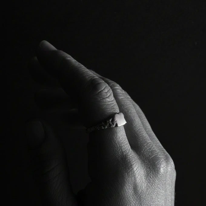 Slate Stone Signet Ring | Rose Gold
