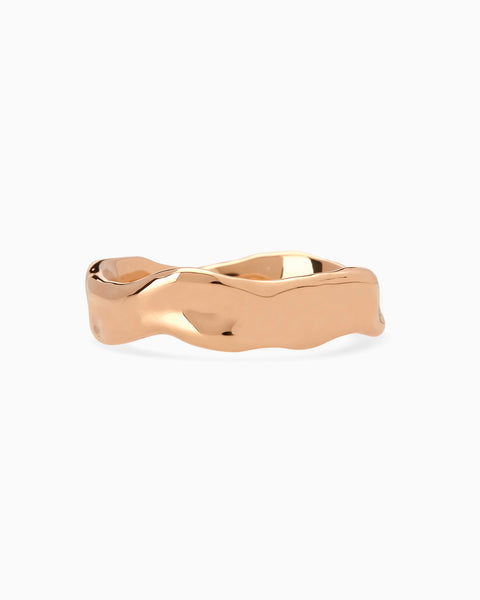 Custom Wave Ring (Stone & Engraving) | Rose Gold