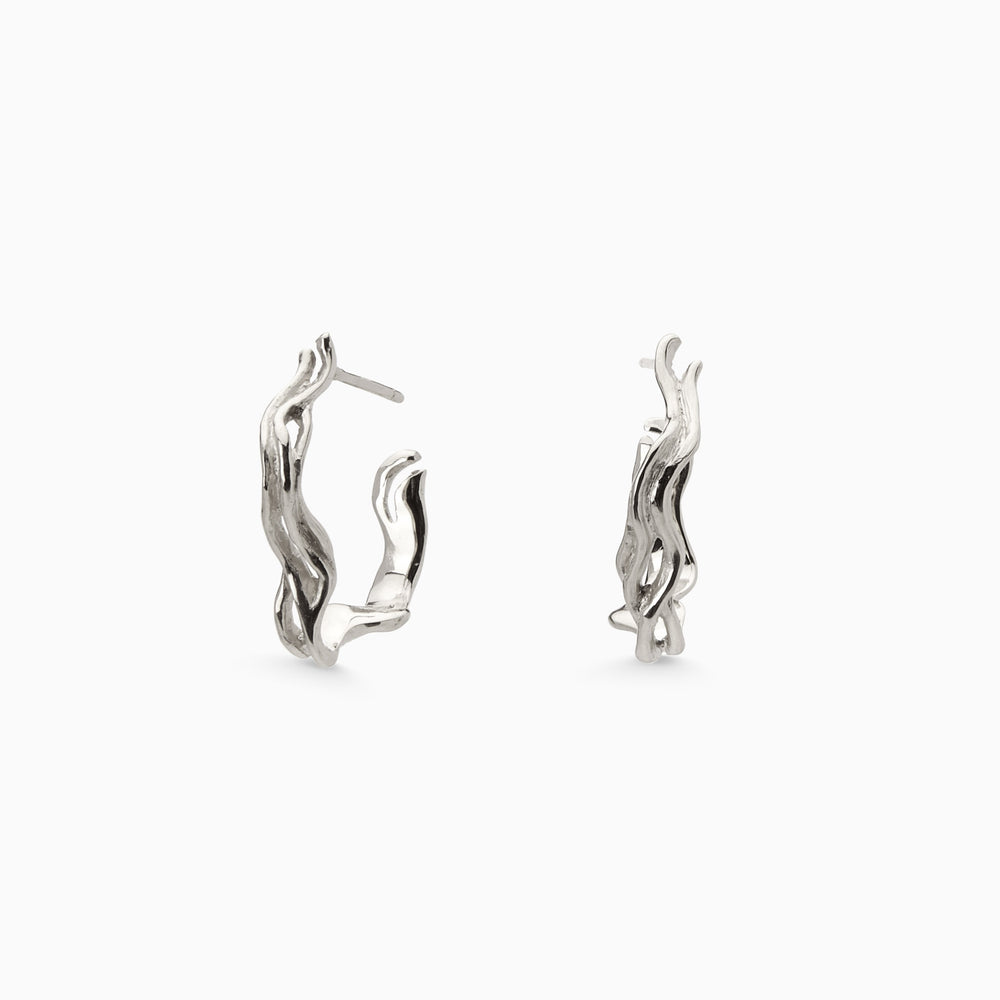 Sculpt Hoops | White Gold
