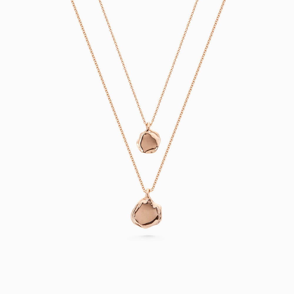 X-Mini Custom Wave Pendant (Stone & Engraving) | Rose Gold