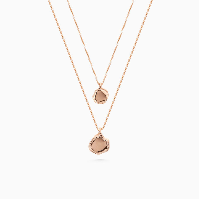 X-Mini Custom Wave Pendant (Stone & Engraving) | Rose Gold