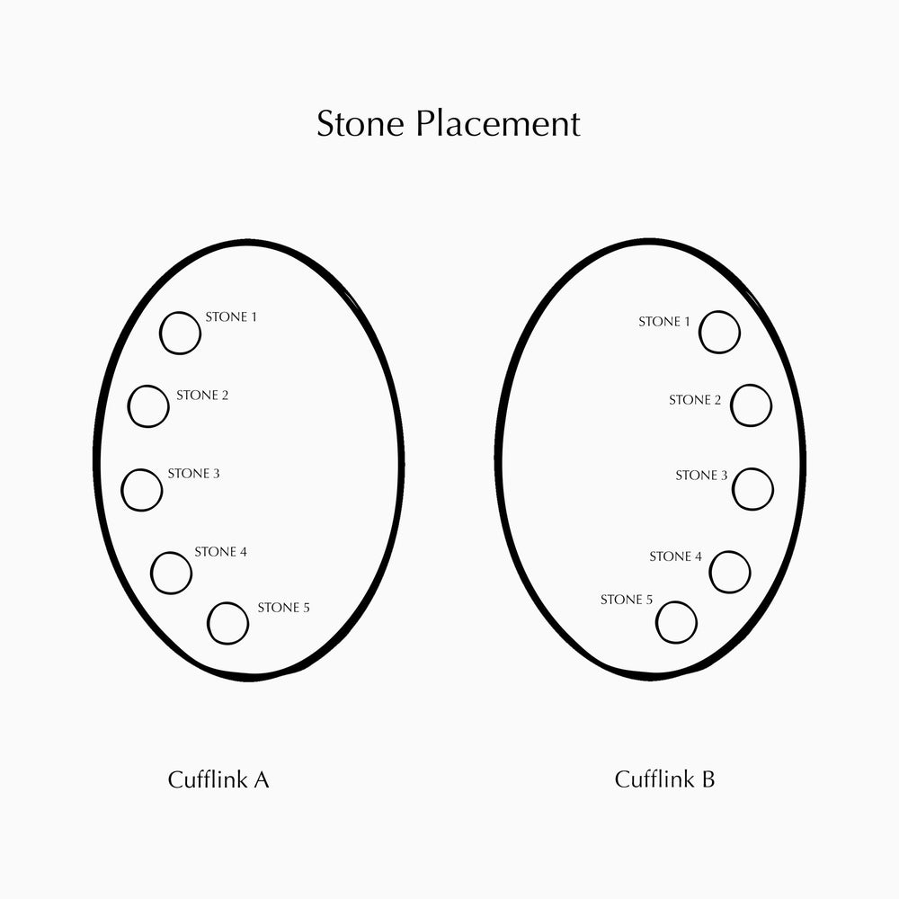 Halo Stone Cufflinks | White Gold