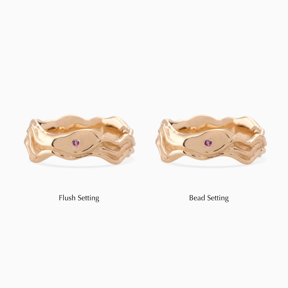 Sculpt Stone Band Ring | Rose Gold