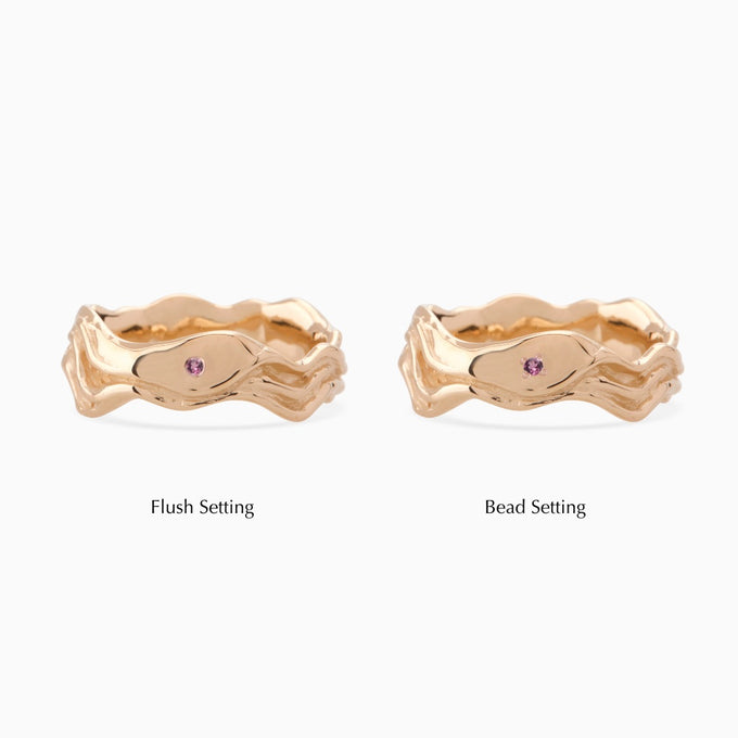Sculpt Stone Band Ring | Rose Gold