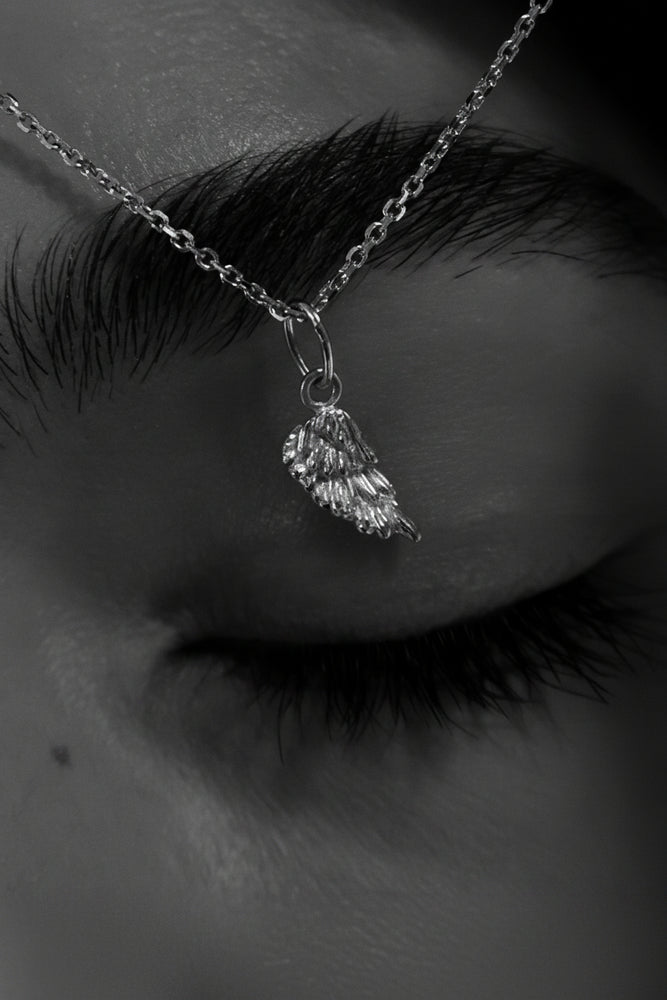 Angel Wing Charm | White Gold