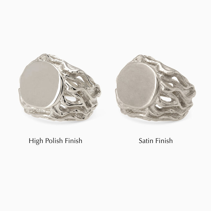 Ivy Signet Ring | White Gold