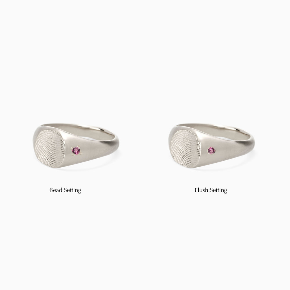 Impression™ Petite Signet Ring | White Gold