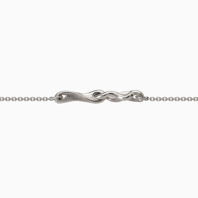 Sculpt Bar Necklace | White Gold