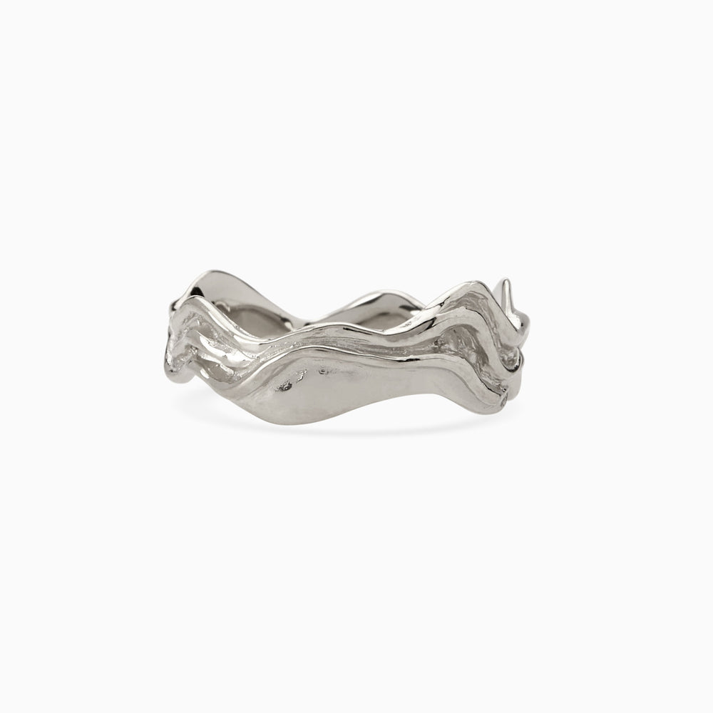 Sculpt Band Ring | White Gold