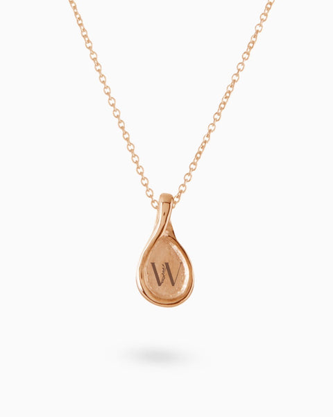 Custom Forma Pendant (Stones & Engraving) | Rose Gold