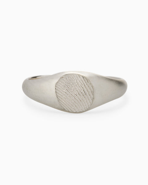 Impression™ Petite Signet Ring | White Gold