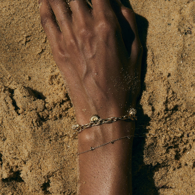 Hinge Link Charm Bracelet | Gold