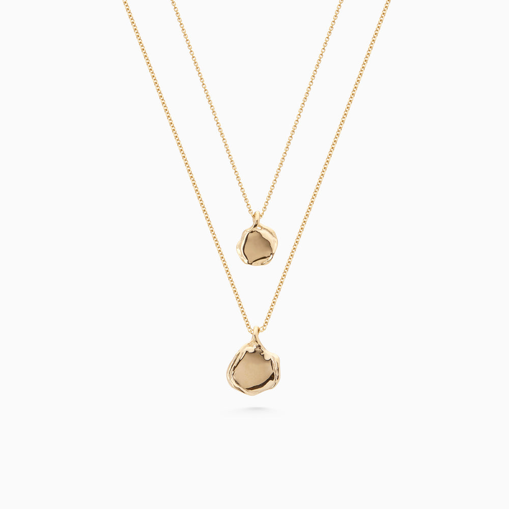 Mini Custom Wave Pendant (Stone & Engraving) | Yellow Gold