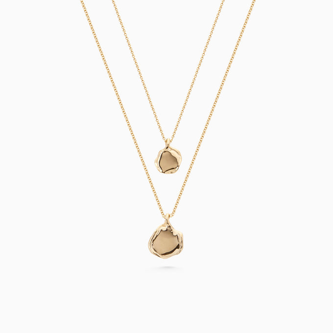 Mini Custom Wave Pendant (Stone & Engraving) | Yellow Gold