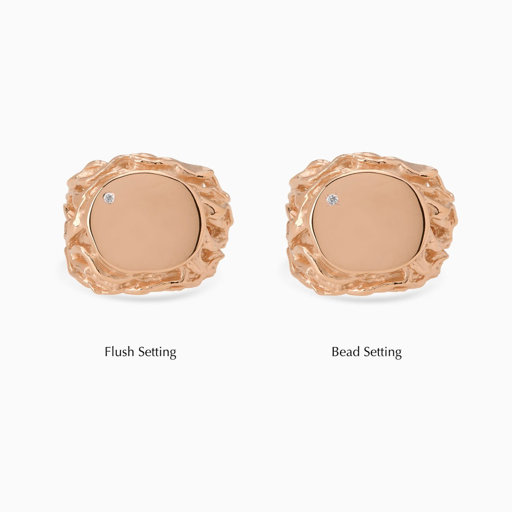 Ivy Stone Signet Ring | Rose Gold