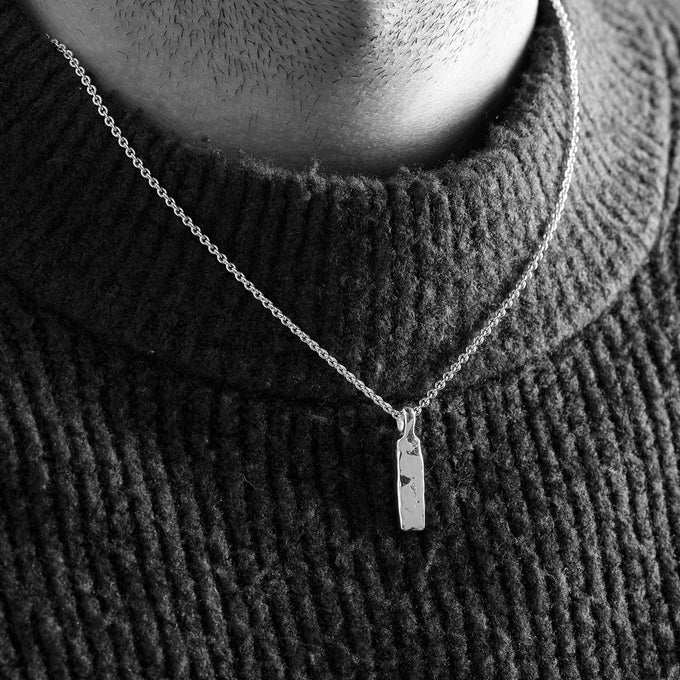 Custom Organic Tag Narrow | White Gold