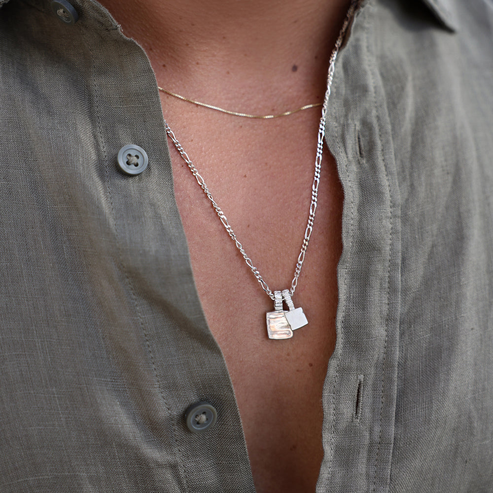 Engraved Slate Pendant | Silver