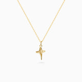 X Mini Folded Cross Necklace | Solid Gold