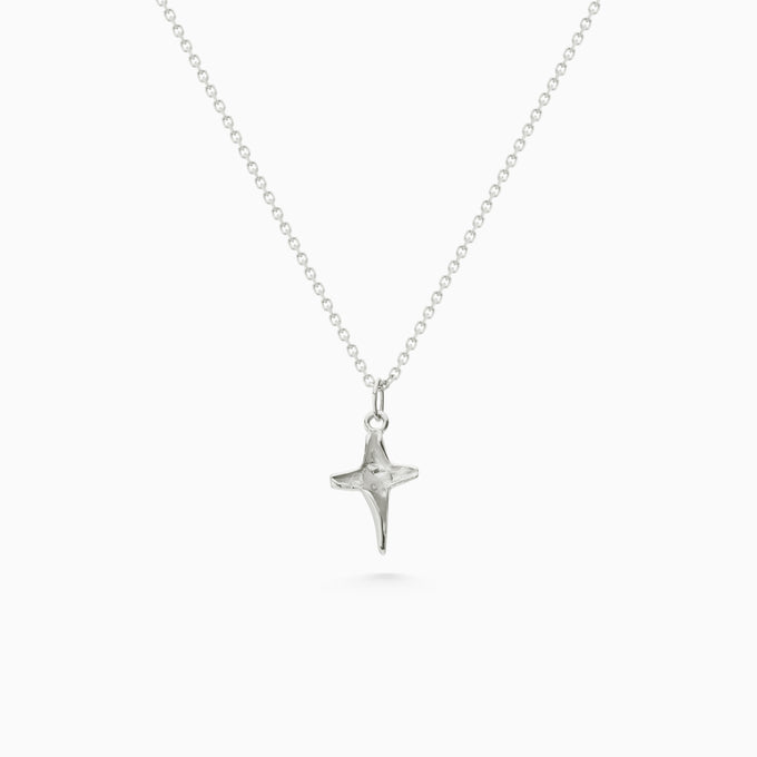 X Mini Folded Cross Necklace | Sterling Silver