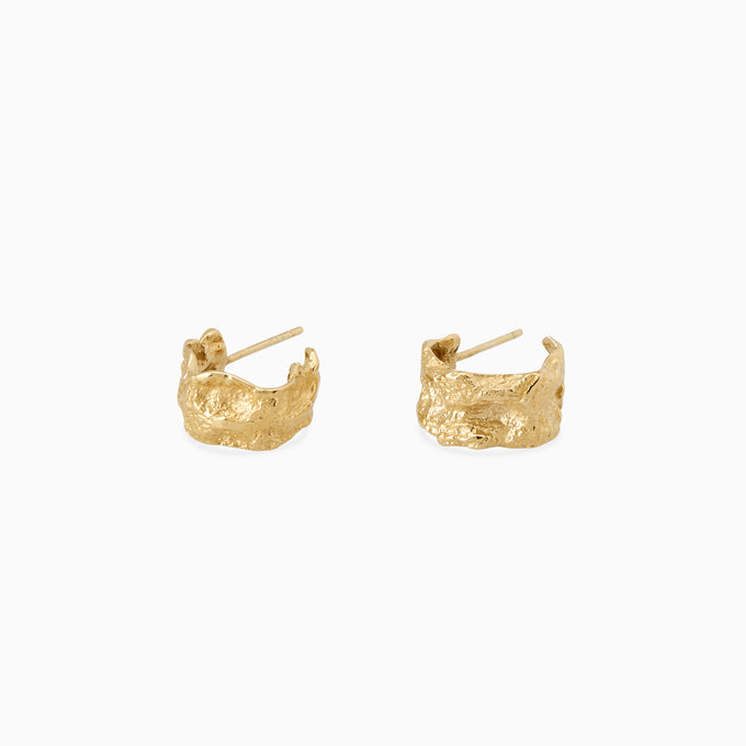 Linen Hoops | Gold