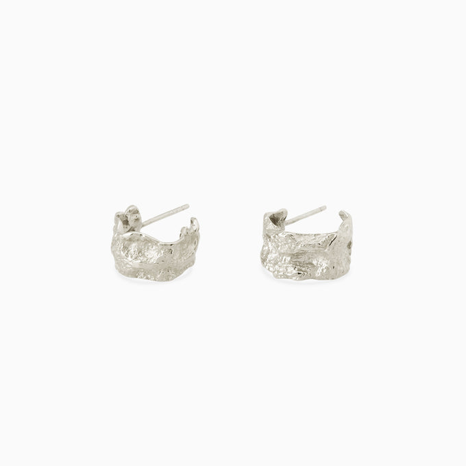 Linen Hoops | Silver