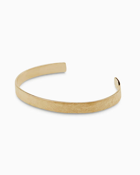 Unisex Brushed Cuff Fine | Solid Yellow Gold